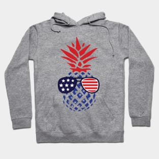 Hawaiian Pineapple American Flag Sunglasses 4th of July Hoodie